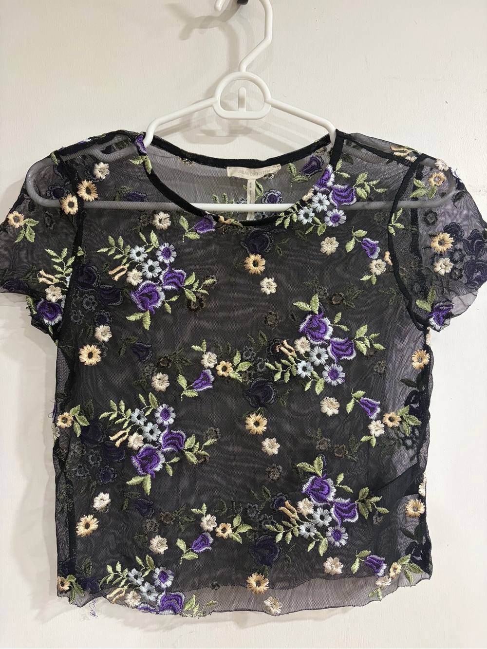 Urban Outfitters Black Mesh Crop Top